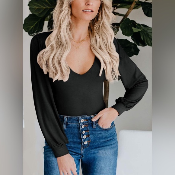 Nwot Spadehill Long Puff Sleeve Bodysuit - Picture 2 of 10